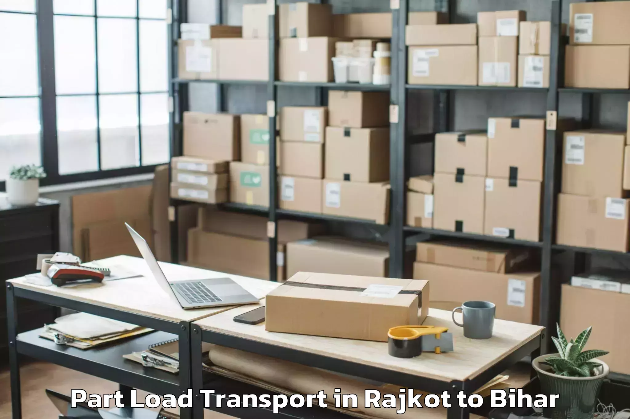 Book Rajkot to Beldaur Part Load Transport Online